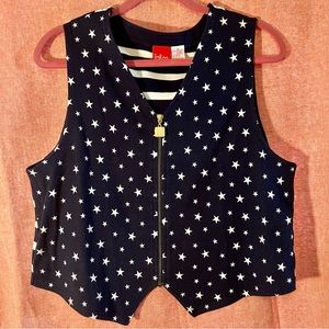 vintage liz and co stars and stripes cotton vest